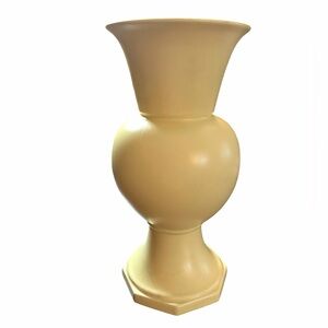 Hyalyn Pottery Mid-Century Butter Yellow 12” Pedestal Vase